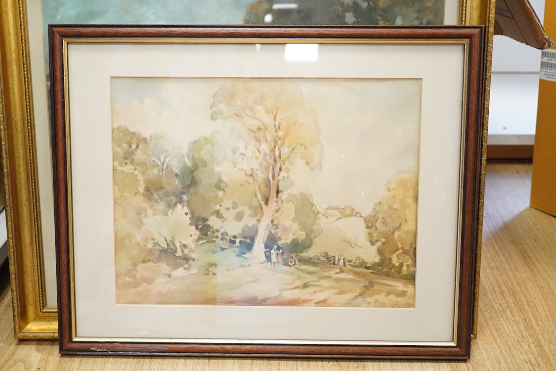 John Brown Harrison, Collection of nine Yorkshire scenes to include: oils and watercolours, largest 35 x 45cm, each framed